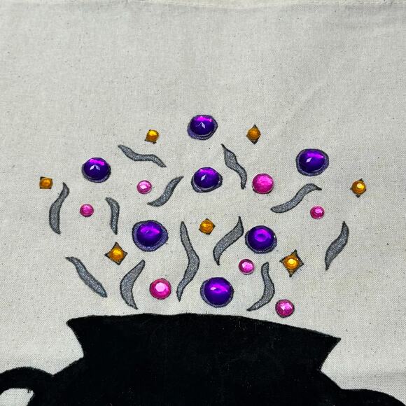 Magic Cauldron Hand Painted Halloween Trick or Treat Bag - Picture 3 of 7